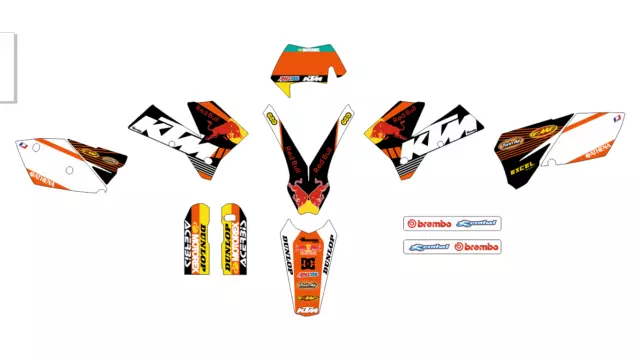 kit déco ktm 2005-07 EXC et KTM 2004-06 SX,MX autocollant graphiques,...