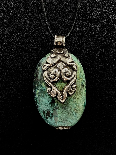 Nativi Argento Sterling Turchese Fiore Ciondolo Navajo 47.8 Grames