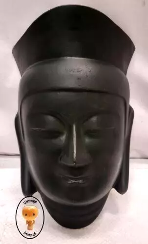 Vintage Japanese Cast Metal Mask Goddess Hand Made Unique Display #15