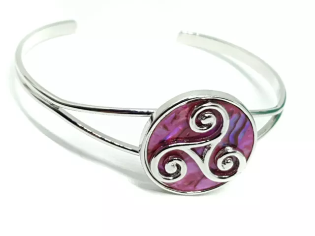 Brazalete Triskele Triskelion Abulón Cáscara Sexy Damas Joyería Celta