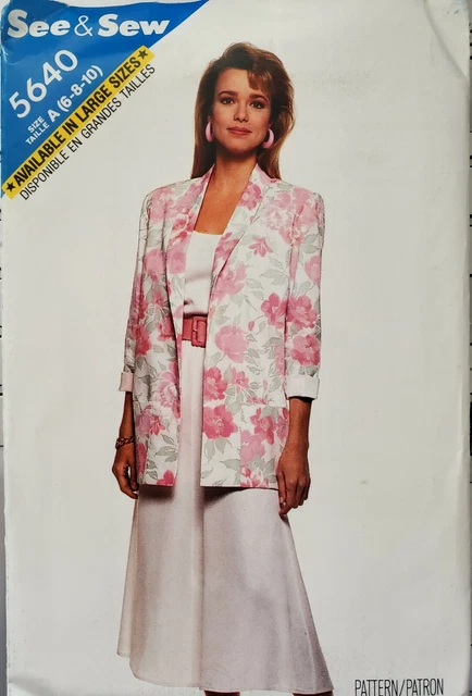 Vtg Butterick See & Sew pattern 5640 Misses' Jacket, Top, Skirt  sz 6,8,10 uncut