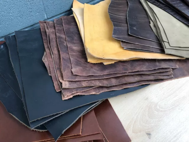 Cowhide Leather Sheets For Crafts / 2.0 mm Real Leather Fabric Whiskey  Brown