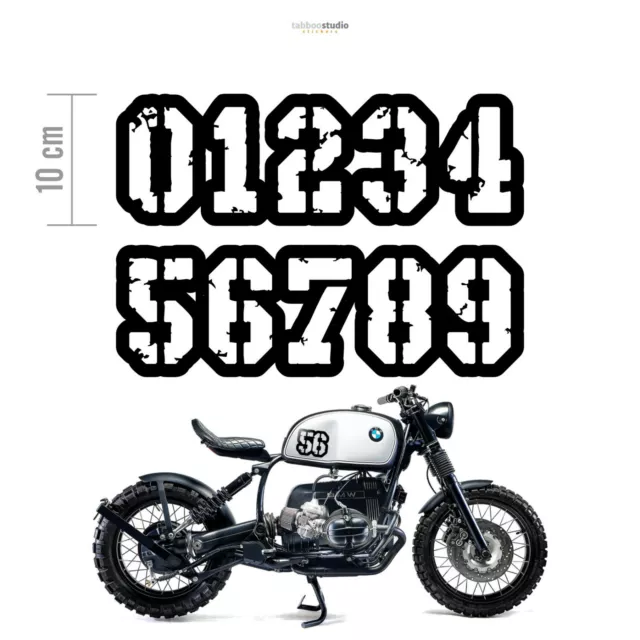6 PEGATINAS NUMERO Cafe Racer scrambler vintage stickers moto autocollants  EUR 15,00 - PicClick ES