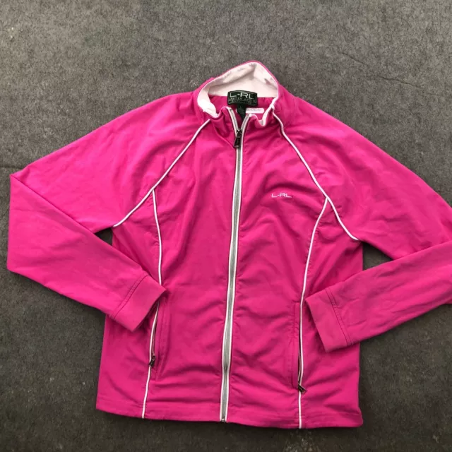 Lauren Ralph Lauren Jacket Womens Large Pink Full Zip LRL Active Ladies