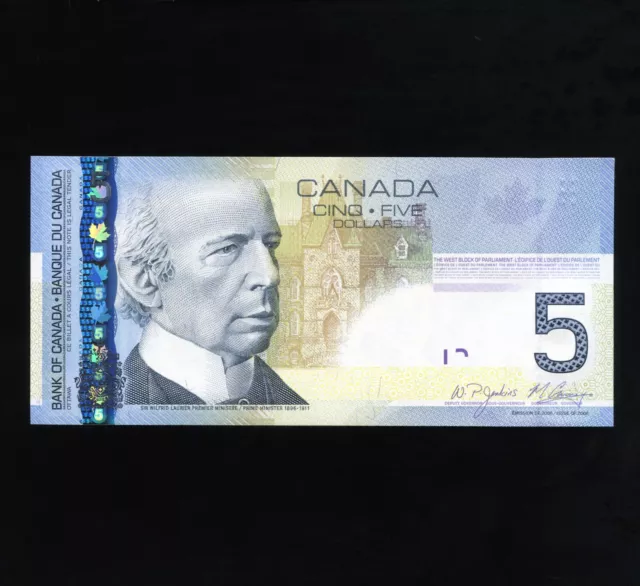 2006 Canada 5 Dollar Uncirculated Bank Note S/N AAC1766455