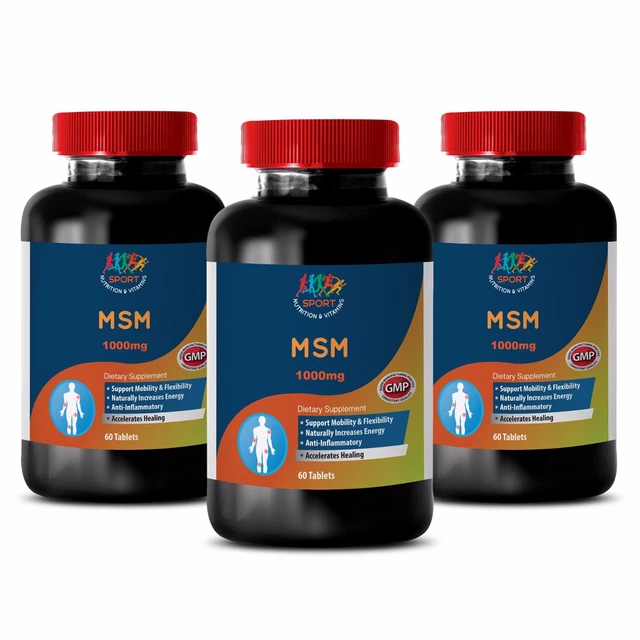 MUSCLE GROWTH SUPPLEMENTS MSM 1000MG 3B msm liquid pure capsules