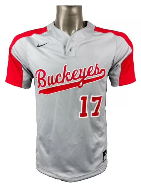 Ohio State Buckeyes Baseball Jersey L- 818548-052 NWT- Several Washable Stains