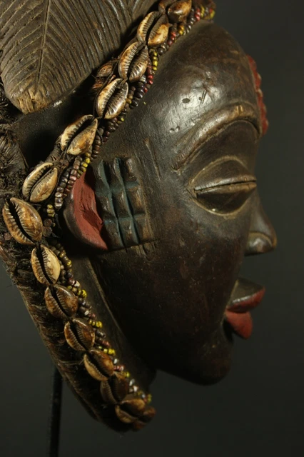 African Black Okuyi helmet mask - PUNU tribe - Gabon, TRIBAL ART,  CRAFTS 12