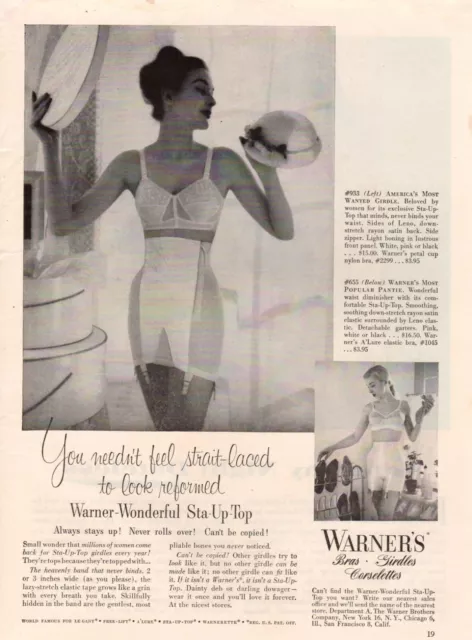 VINTAGE ADVERTISING PRINT Fashion Ad Warner's Girdle Bra straight