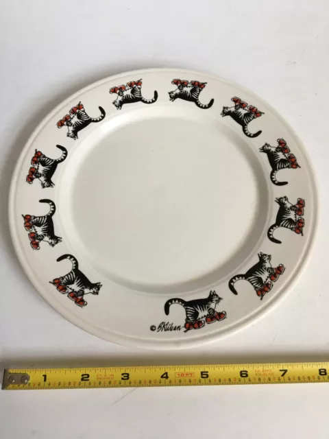 VTG Bernard B Kliban Cat Red Sneakers Dinner Plate Kiln Craft England Art