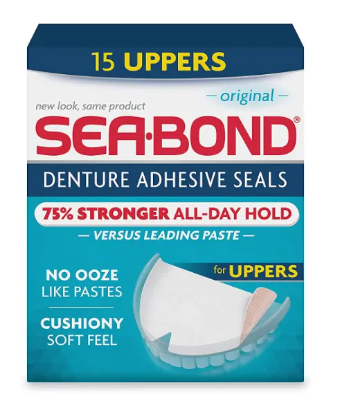 2 sellos adhesivos dentales seguros Sea Bond parte superior original 30CT 011509001627YN
