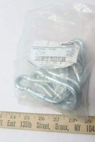 (5-Pk) National Hardware Spring Snaps Zinc Plated 1/2" x 3-15/16"  N222-893