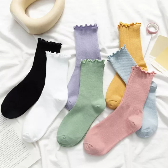 Harajuku Streetwear Socks - Knee High Cotton Sock Women Fashion Footwear 5pairs