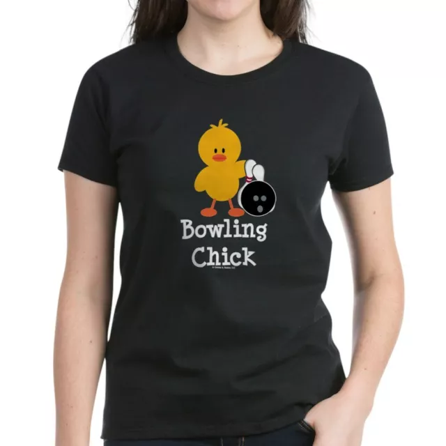 CafePress Bowling Chick Women's Dark T Shirt Women's Cotton T-Shirt (409730536)