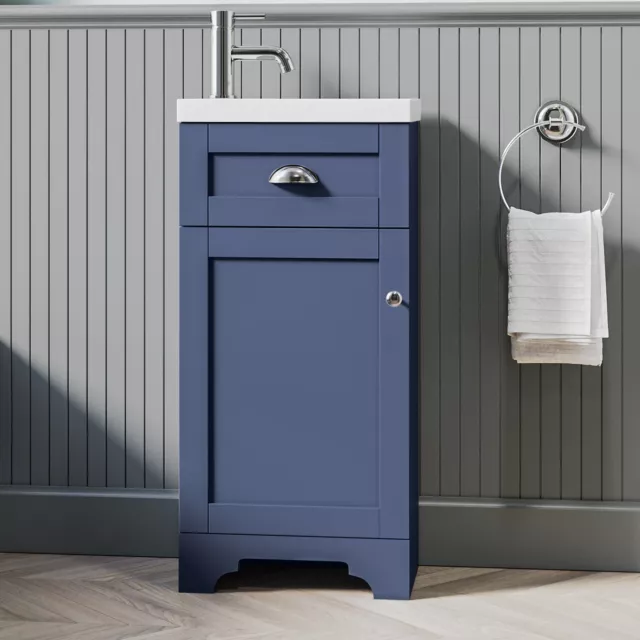 400mm Blue Cloakroom Vanity Unit with Basin - Baxenden BUN/BeBa_25840/77257