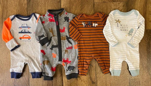 Carters Baby Boy Newborn Rompers Clothes Winter Lot Bundle Sleep & Play Outfits