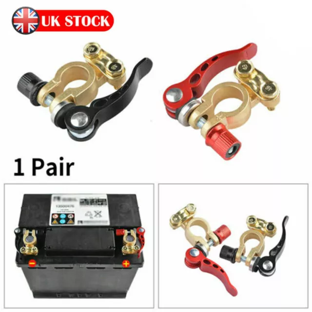 2Pcs 12V Battery Terminals Connectors Clamps Quick Release For Car Caravan Van