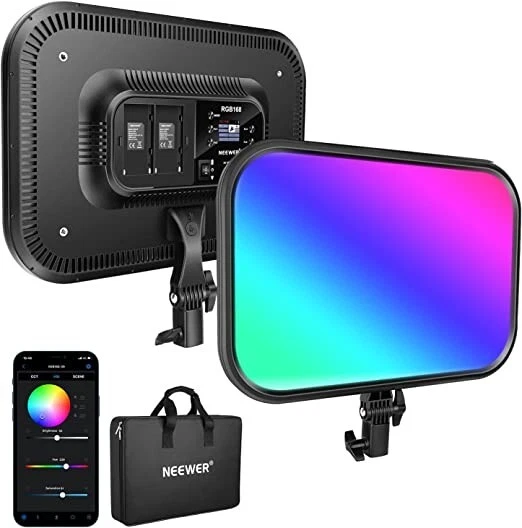 NEEWER 18,3" Luce LED RGB per Video con Controllo APP, 360° Full Color, 60W Dimm