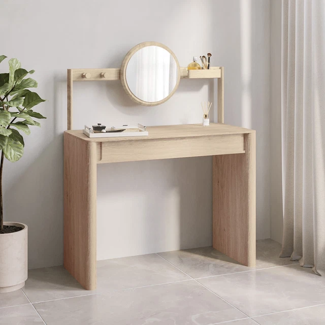 Togliere in legno chiaro metà secolo con specchio - Emile pelliccia sostenibile EML003