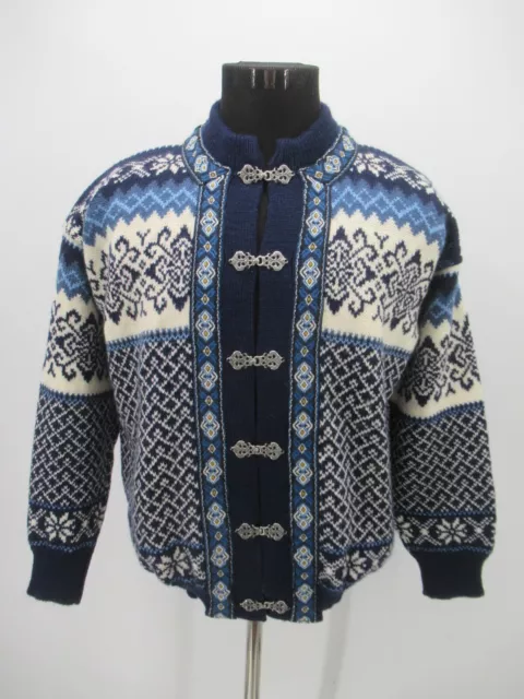 B1995 VTG Nordstrikk Men's Iceland Nordic 100% Wool Cardigan Sweater M