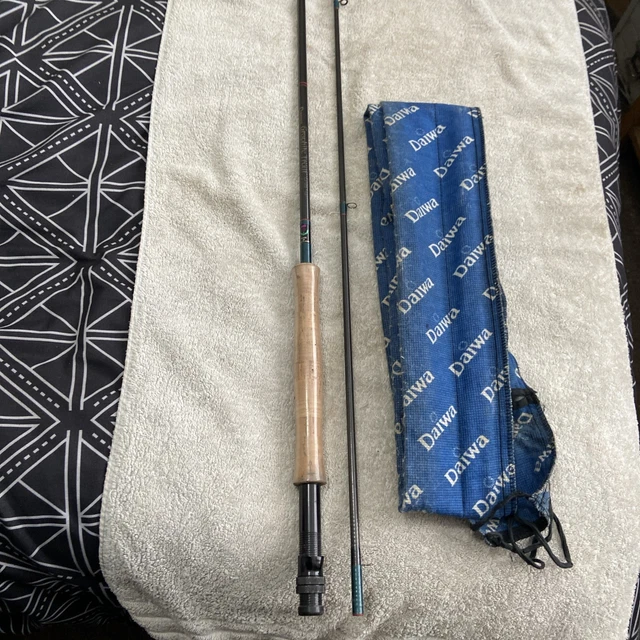 Canne à Pêche à Mouche Daiwa Graphite Trout CF 98-9 - 2 Pièces Avec Sac - Vintage