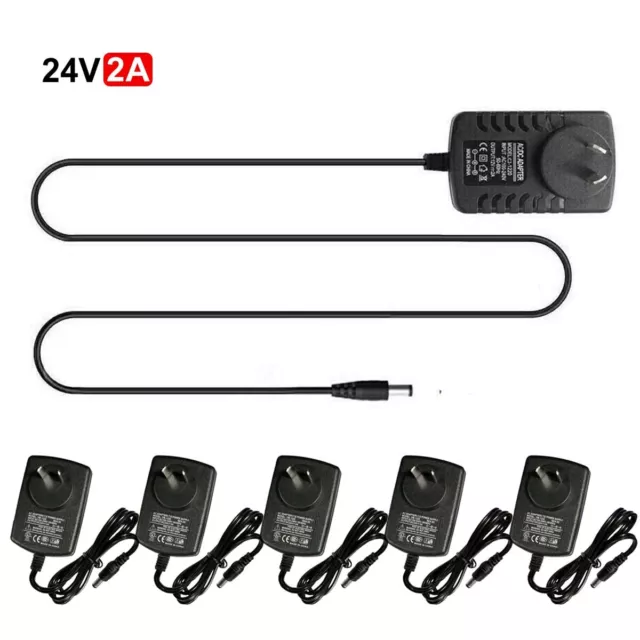 DC 24V 2A Power Supply Charger Adapter for LED Strip Lights CCTV Camera AU Plug