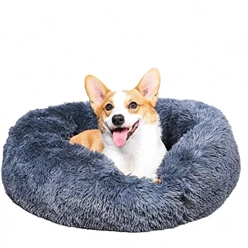 Calming Dog Bed & Cat Bed 23 Anti-Anxiety Donut Dog Cuddler Bed Warming Cozy