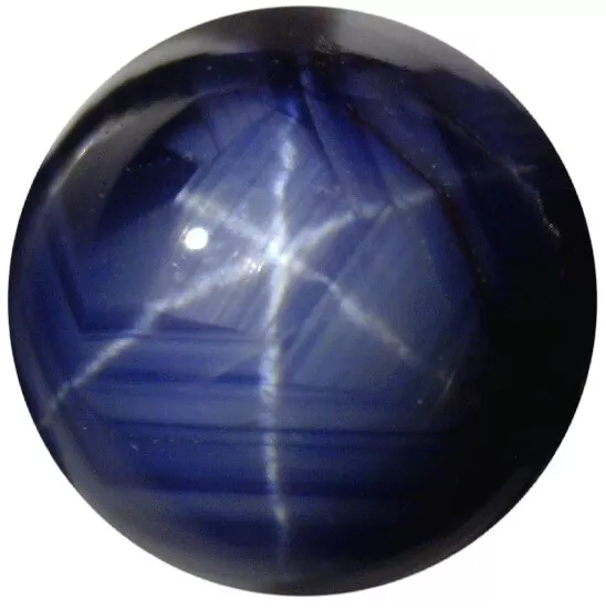 Natural Fine Medium Deep Blue Star Sapphire - Round Cabochon - AAA Grade - Unhea
