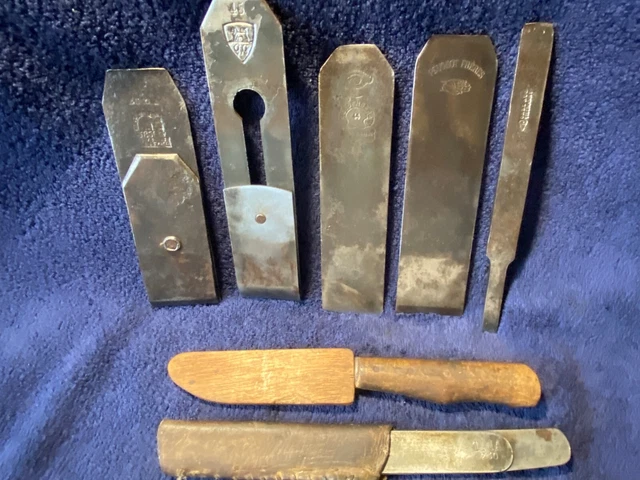 5x alte Hobelmesser Messer Hobeleisen Gemarkt Holzhobel Zimmermann Schreiner 5x alte Hobelmesser Messer Hobeleisen Gemarkt Holzhobel Zimmermann Schreiner