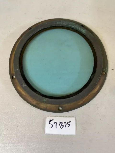 Authentic salvaged solid brass glass ship nautical porthole window green  57B75