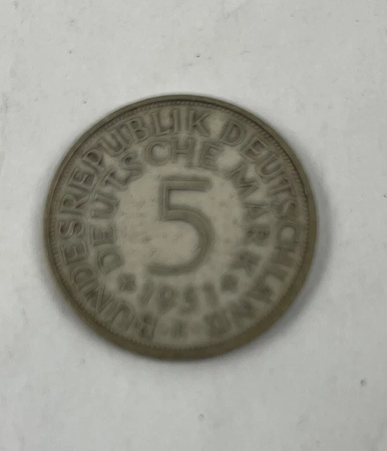 1951 - F  Germany - 5 Deutsche Mark Silver