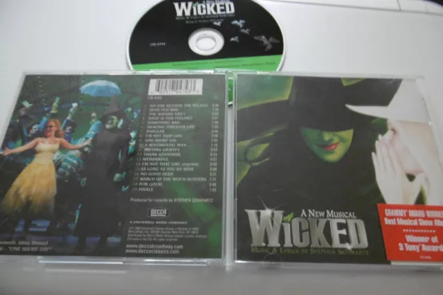Wicked A New Musical Stephen Schwartz Cd Album Broadway Grammy Award Winner