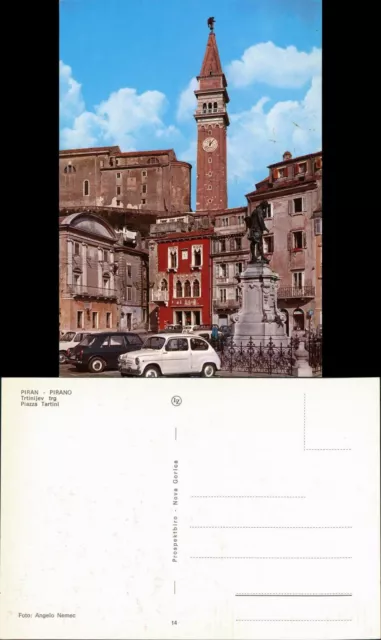 Piran Pirano Trtinijev trg Piazza Tartini Auto Autos ua. FIAT 1970