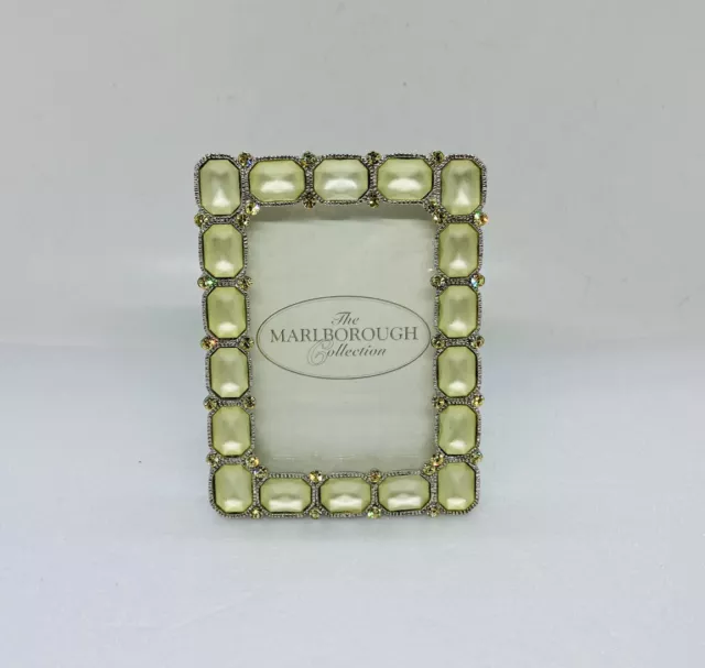 Rare Luxurious Gemstone Pewter Picture Frame Marlborough Collection England 1