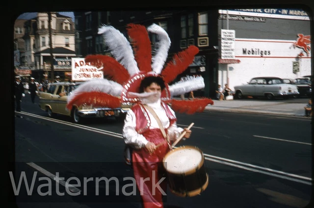 1950s  kodachrome Photo slide Atlantic City NJ lady drums station wagon cars