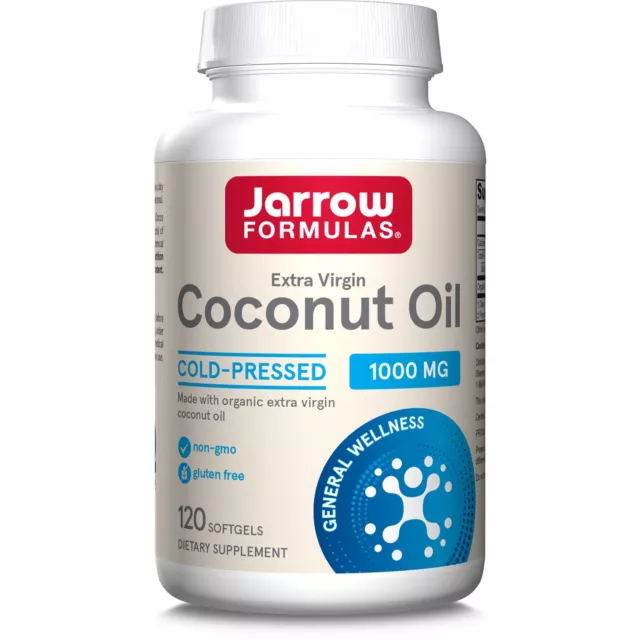 Jarrow Formulas Coconut Oil (Extra Virgin) 1000mg 120 Softgels, Skin & Hair Care