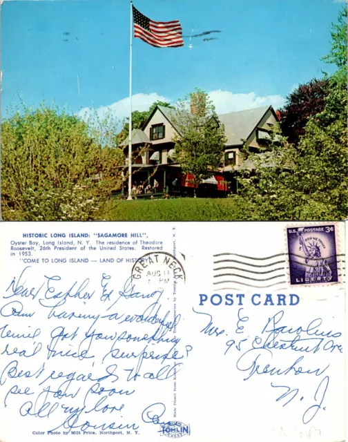 Long Island NY Oyster Bay Sagamore Hill Postcard Used (41663)
