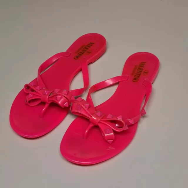 VALENTINO ROCKSTUD FLIP flop sandals size 38 $240.00 - PicClick