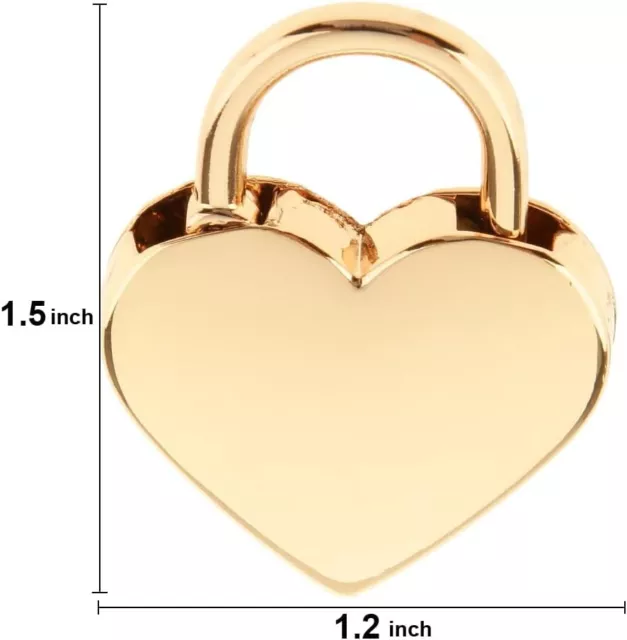 Small Metal Heart Shaped Padlock Mini Lock with Key Jewelry Box Storage Box Diar 3