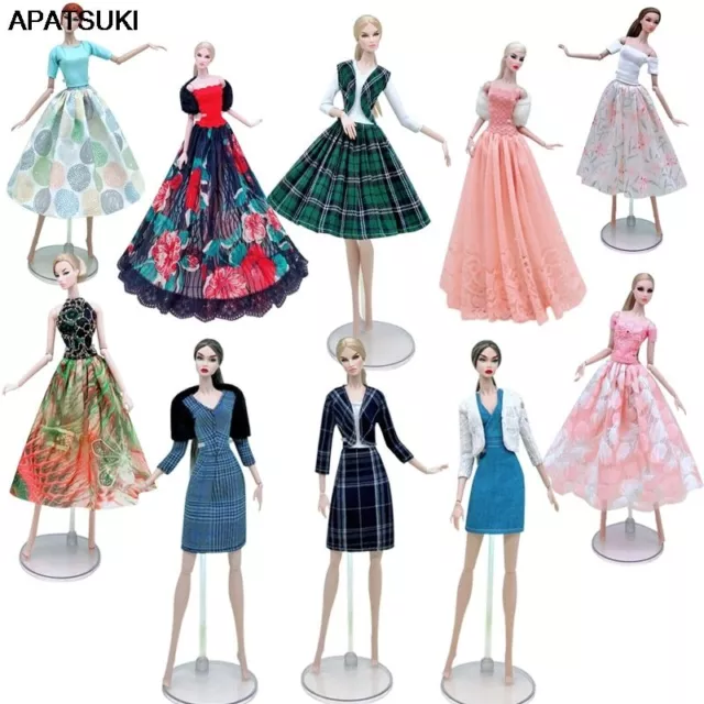 Fashion Doll Clothes Set For 11.5" Doll Outfits Dress Gown Shirt Skirt Coat 1/6