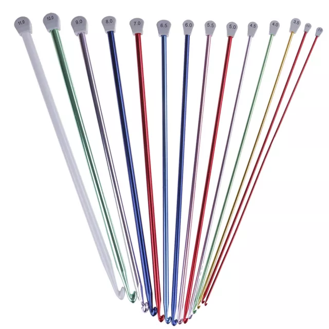 14 Size Afghan Crochet Hooks Aluminum Knitting Needles 2.5 to 11mm Crochet Ho*_* 2