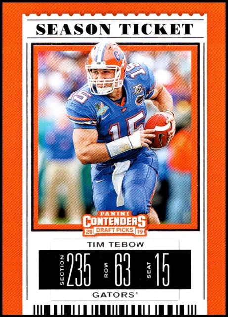 2019 Panini Contenders Draft Tickets Season Ticket #94 Tim Tebow Florida Gators