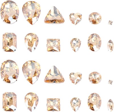 18mm Giallo Triangolo di vetro da cucire su artiglio Strass Cristalli di vetro Gemme Strass di cristallo Accessori di abbigliamento fai da te 