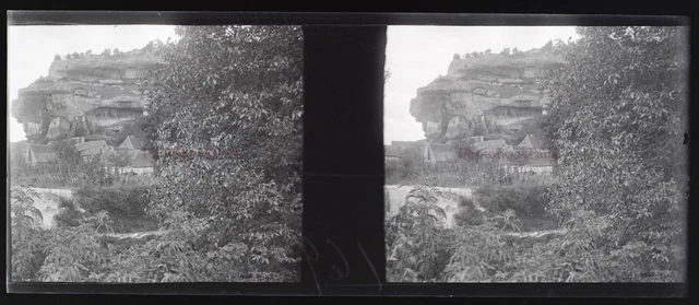 France Paysage Rocheux Photo Stereo NEGATIF Plaque de verre VR11n  