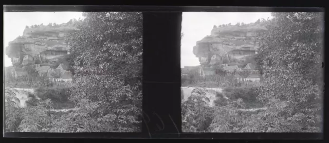 France Rocky Landscape Photo Stereo NEGATIVE Glass Plate VR11n  
