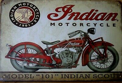 INDIAN  MOTORCYCLE   Rustic Metal Sign, Vintage Tin Shed Garage & Bar,Man Cave