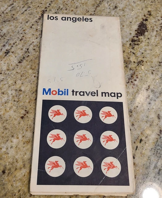 1966 MOBIL OIL, LOS ANGELES TRAVEL MAP California