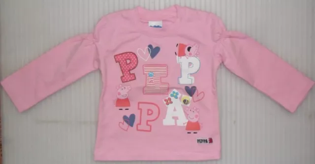 T- Shirt Maglia Maglietta Maniche Lunghe Peppa Pig  Originale