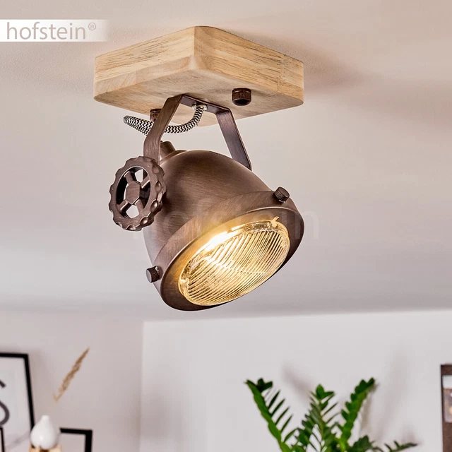 Suspension Vintage Hofstein Métal Marron/blanc – Lampe Plafonnier Moderne
