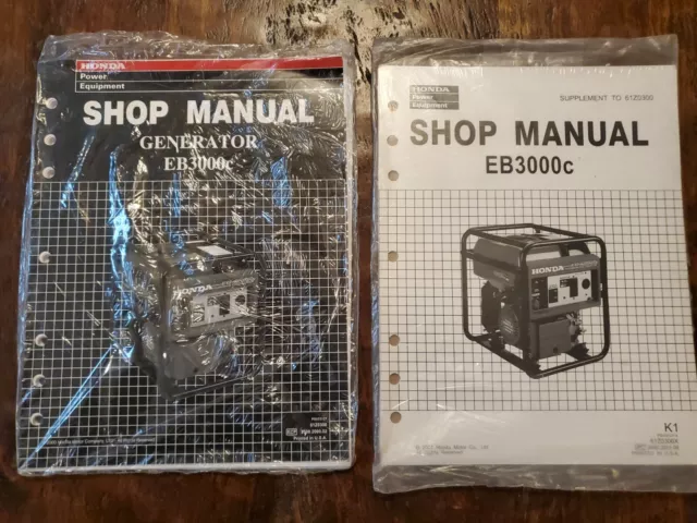 NEW Honda OEM Generator EB3000c Service Shop Repair Manual W/Supplement